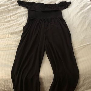 Women's Off the Shoulder Flounce Top Jumpsuit